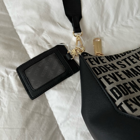 NWT Steve Madden Bbllie Crossbody Bag Black Gray - Picture 3 of 11